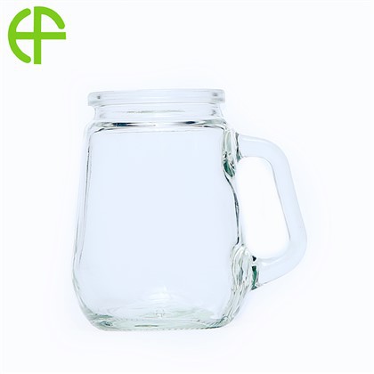 Sticlă de sticlă cu mâner alb de 150 ml